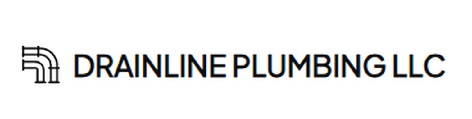 Drainline Plumbing LLC logo with pipe icon and blue text